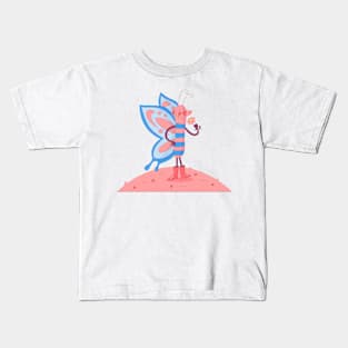 Butterfly Holding Flower Kids T-Shirt